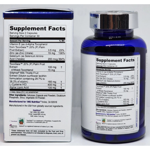 1MD LiverMD Liver Repair Support Supplement New Sealed 60 Capsules New